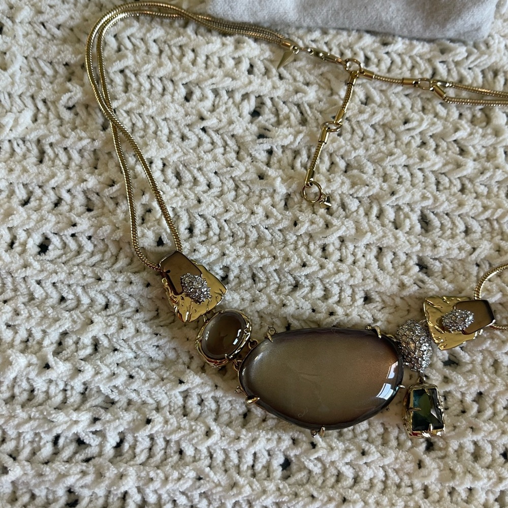 Alexis Bittar Gold and Silver Necklace with Stone Accents - Picture 2 of 7